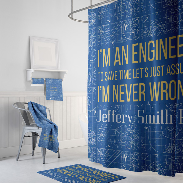 Engineer Quotes Bath Towel Sets - 3-piece - In Context
