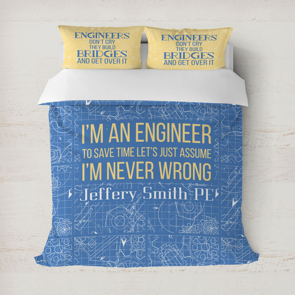 Custom Engineer Quotes Duvet Cover (Personalized)