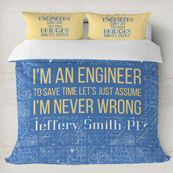 Engineer Quotes Duvet Cover Set - King (Personalized)