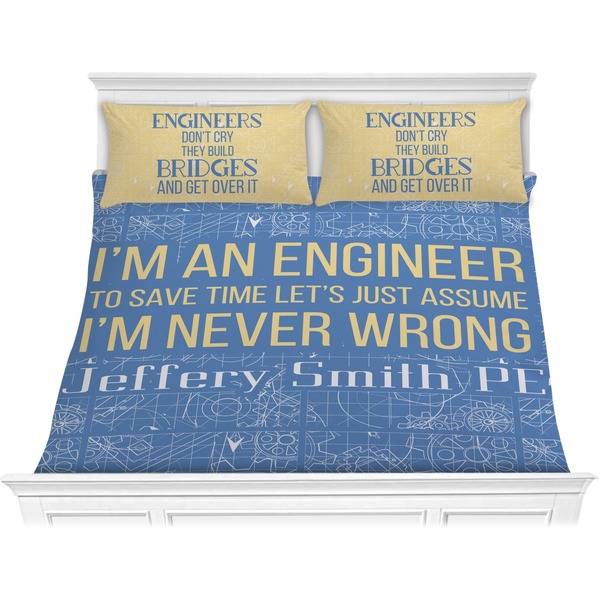 Custom Engineer Quotes Comforter Set - King (Personalized)