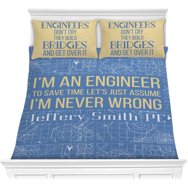 Custom Engineer Quotes Comforter Set - Full / Queen (Personalized)