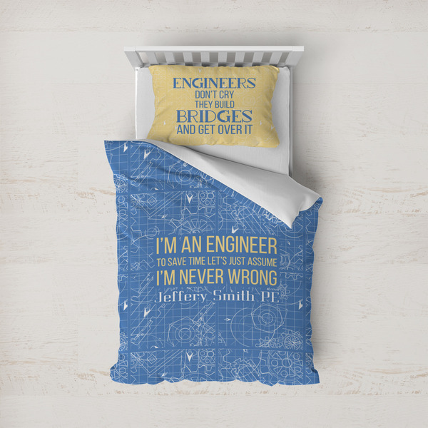 Custom Engineer Quotes Duvet Cover Set - Twin (Personalized)