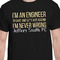Engineer Quotes Black Crew T-Shirt on Model - CloseUp