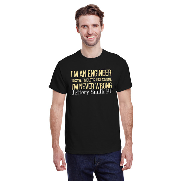 Custom Engineer Quotes T-Shirt - Black - 2XL (Personalized)
