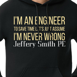 Engineer Quotes Hoodie - Black - XL (Personalized)
