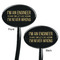 Engineer Quotes Black Plastic 7" Stir Stick - Double Sided - Oval - Front & Back