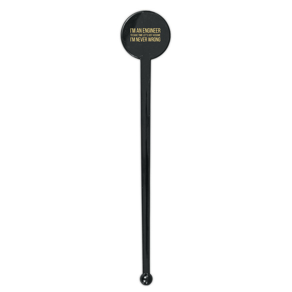 Engineer Quotes Black Plastic 7" Stir Stick - Round - Single Stick