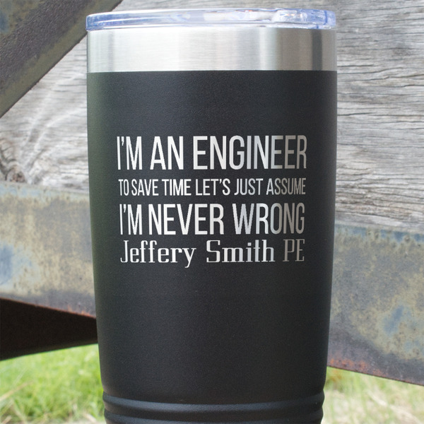 Engineer Quotes Black Polar Camel Tumbler - 20oz - Close Up