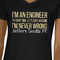 Engineer Quotes Black V-Neck T-Shirt on Model - CloseUp