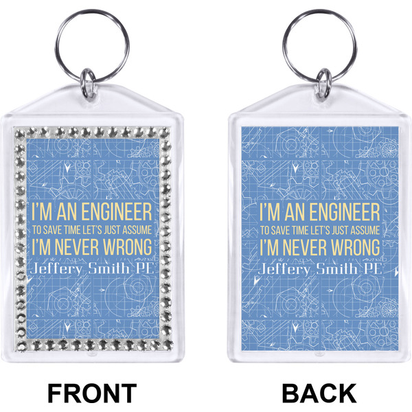 Engineer Quotes Bling Keychain (Front + Back)