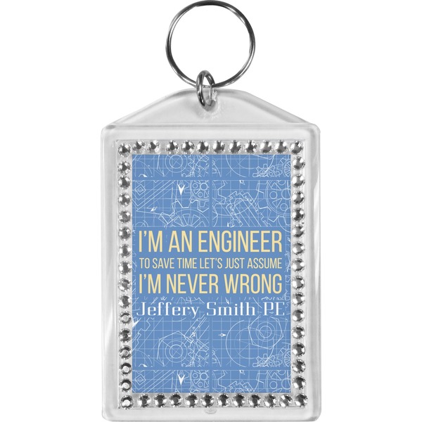 Custom Engineer Quotes Bling Keychain (Personalized)