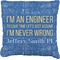 Engineer Quotes Faux-Linen Throw Pillow 16" (Personalized)