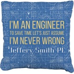Engineer Quotes Faux-Linen Throw Pillow 26" (Personalized)