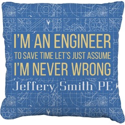 Engineer Quotes Faux-Linen Throw Pillow (Personalized)