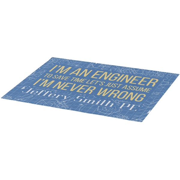 Engineer Quotes Burlap Placemat (Angle View)