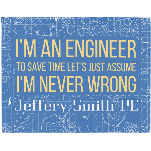 Custom Engineer Quotes Woven Fabric Placemat - Twill w/ Name or Text