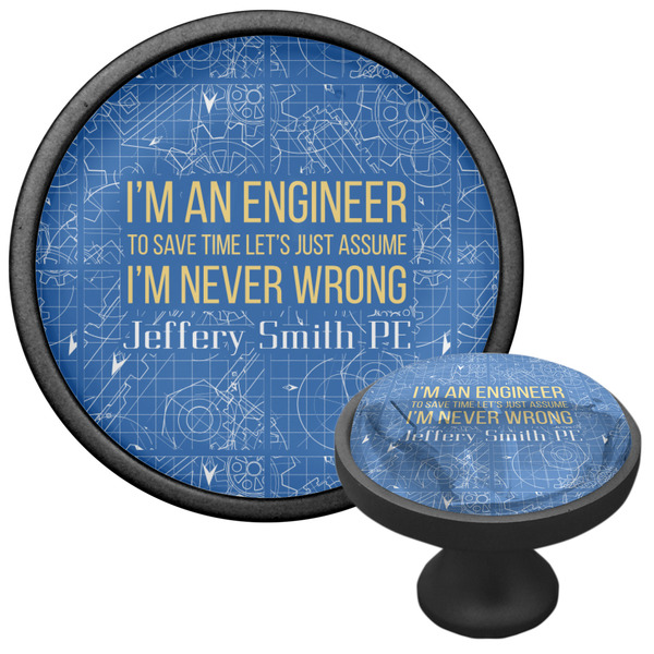 Engineer Quotes Cabinet Knob - Black - Multi Angle