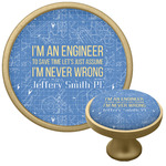 Engineer Quotes Cabinet Knob - Gold (Personalized)