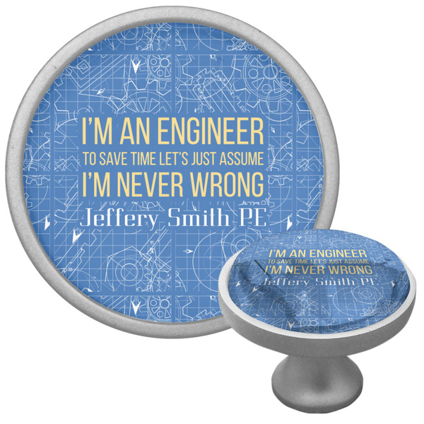 Engineer Quotes Cabinet Knob - Nickel - Multi Angle