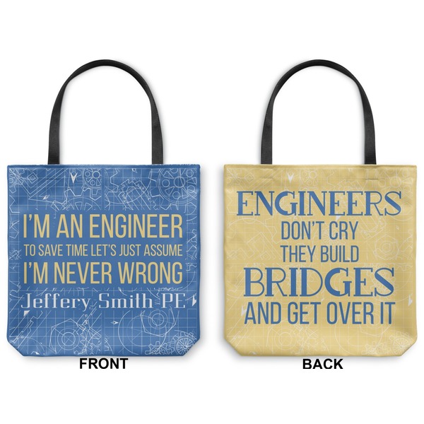 Engineer Quotes Canvas Tote - Front and Back