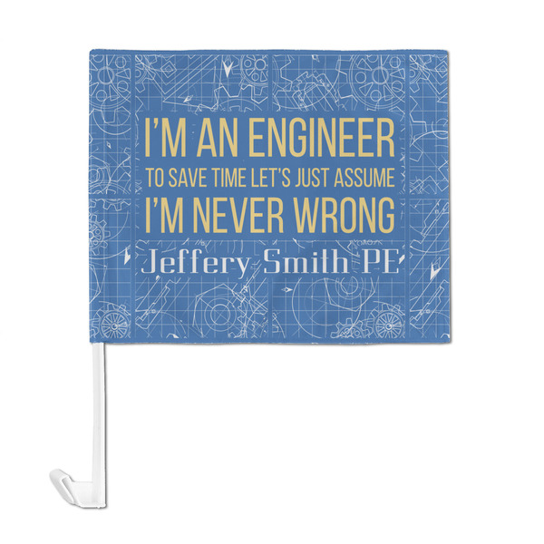 Engineer Quotes Car Flag - Large - FRONT