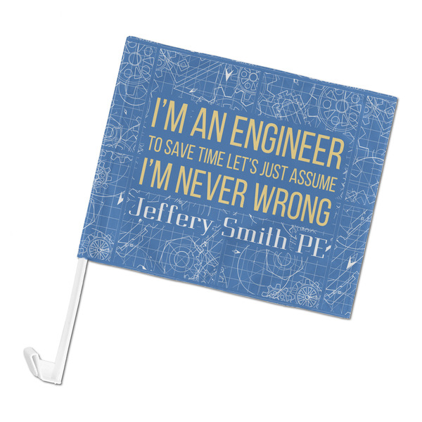 Custom Engineer Quotes Car Flag - Large (Personalized)