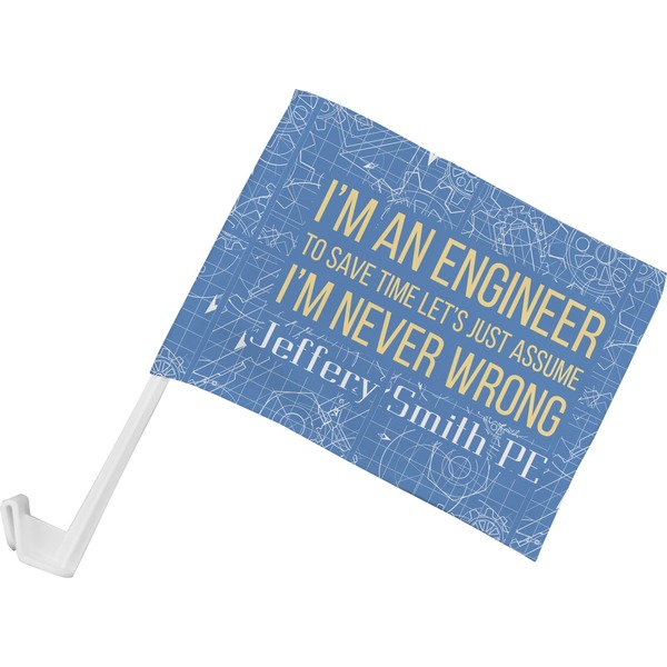 Custom Engineer Quotes Car Flag - Small w/ Name or Text