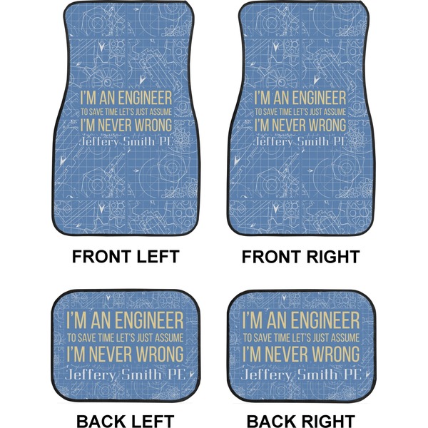 Engineer Quotes Car Floor Mats Set (2F + 2B)