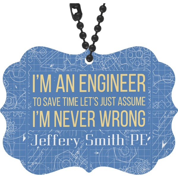 Custom Engineer Quotes Rear View Mirror Charm (Personalized)