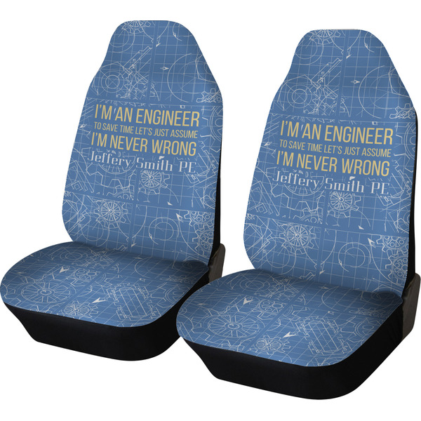 Custom Engineer Quotes Car Seat Covers (Set of Two) (Personalized)