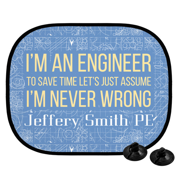 Custom Engineer Quotes Car Side Window Sun Shade (Personalized)
