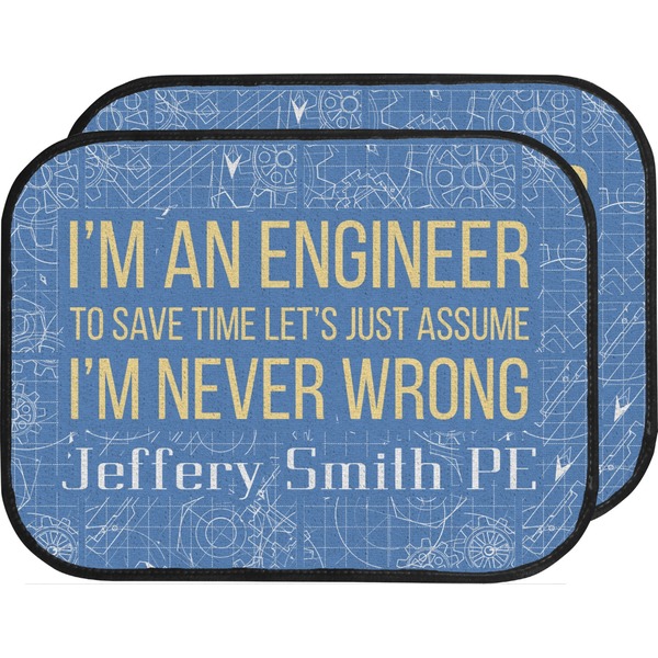 Custom Engineer Quotes Car Floor Mats (Back Seat) (Personalized)