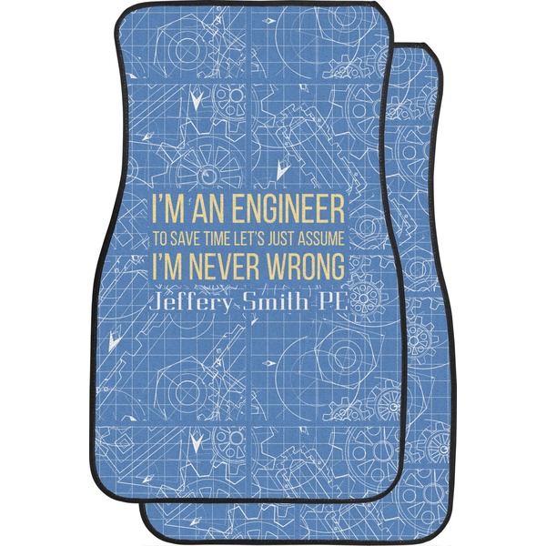 Custom Engineer Quotes Car Floor Mats (Front Seat) (Personalized)
