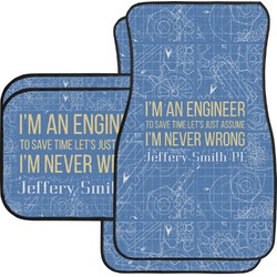 Engineer Quotes Car Floor Mats Set - 2 Front & 2 Back (Personalized)