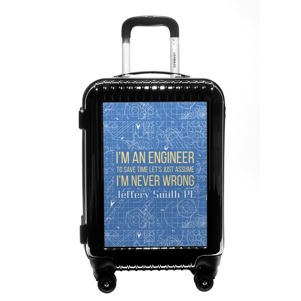 Custom Engineer Quotes Carry On Hard Shell Suitcase (Personalized)
