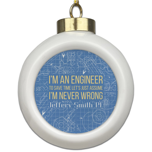 Custom Engineer Quotes Ceramic Ball Ornament (Personalized)