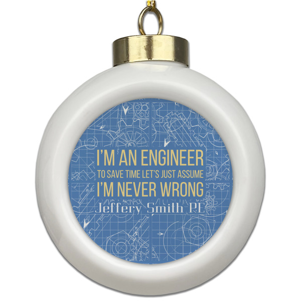 Custom Engineer Quotes Ceramic Ball Ornament (Personalized)