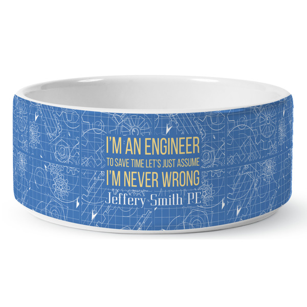 Engineer Quotes Ceramic Dog Bowl - Medium - Front