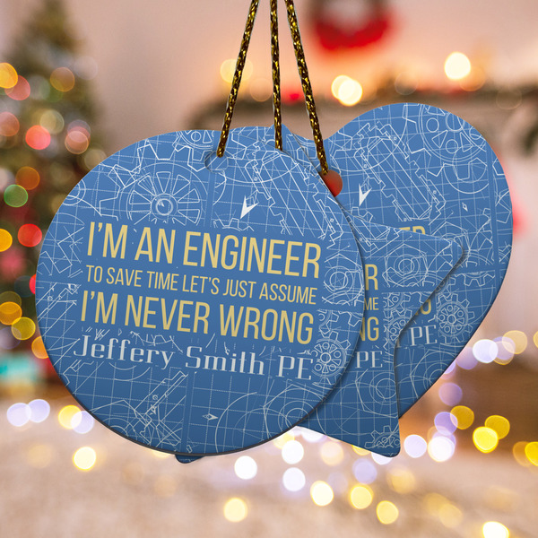 Custom Engineer Quotes Ceramic Ornament w/ Name or Text