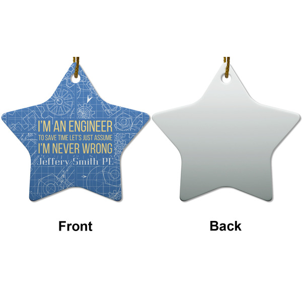 Engineer Quotes Ceramic Flat Ornament - Star Front & Back (APPROVAL)