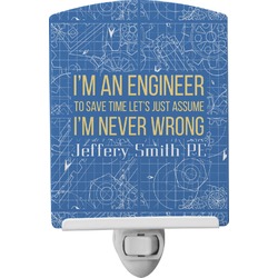 Engineer Quotes Ceramic Night Light (Personalized)