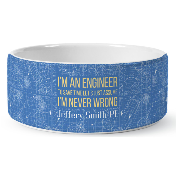 Custom Engineer Quotes Ceramic Dog Bowl (Personalized)