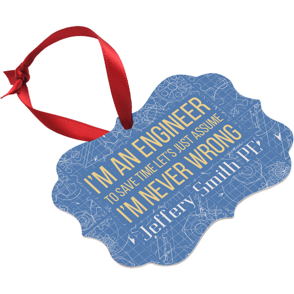 Engineer Quotes Christmas Ornament (Angle View)