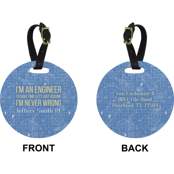 Engineer Quotes Circle Luggage Tag (Front + Back)