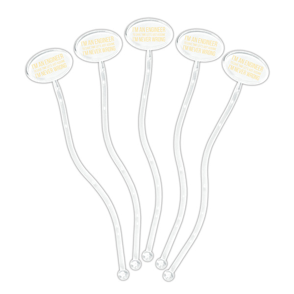 Engineer Quotes Clear Plastic 7" Stir Stick - Oval - Fan