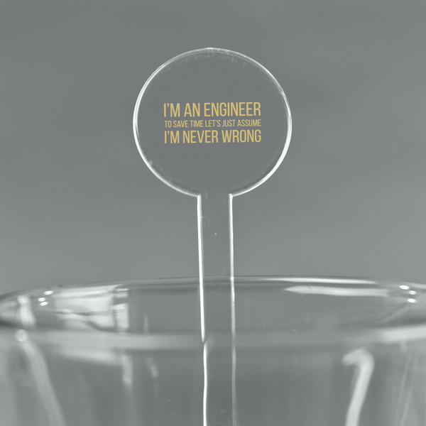 Custom Engineer Quotes 5.5" Round Plastic Stir Sticks - Clear