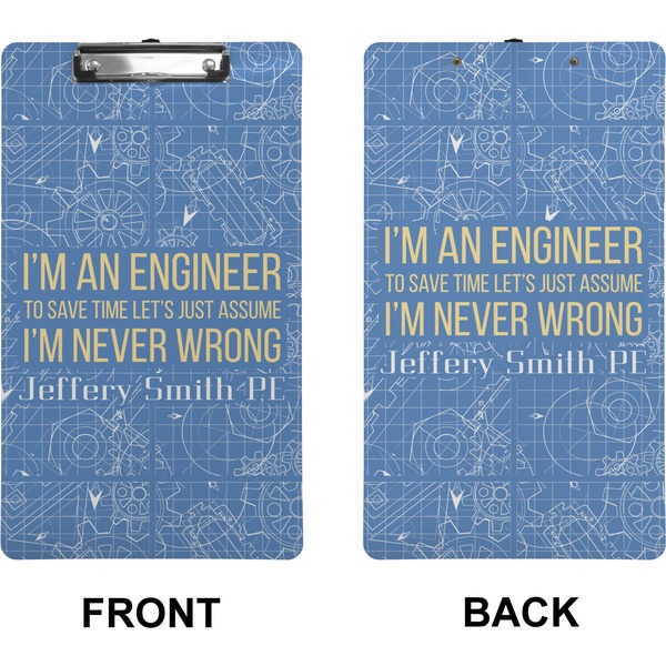 Engineer Quotes Clipboard (Legal) (Front + Back)