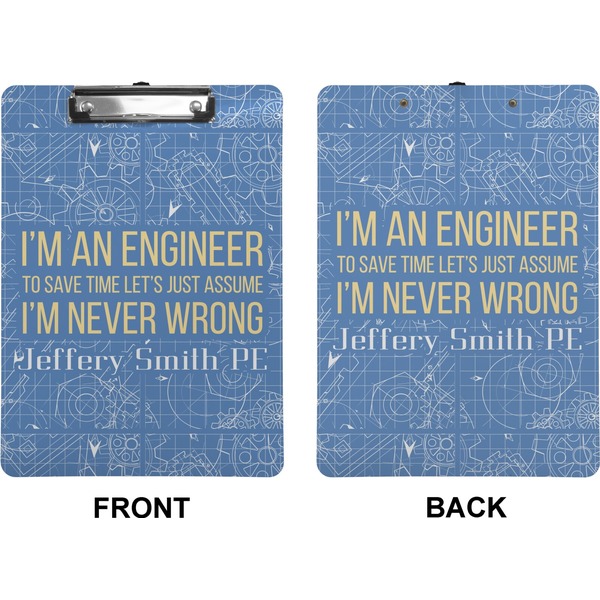Engineer Quotes Clipboard (Letter) (Front + Back)