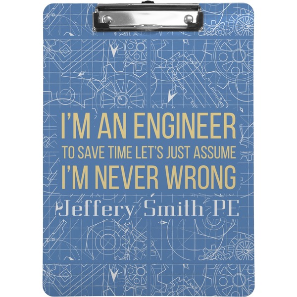 Custom Engineer Quotes Clipboard (Letter Size) (Personalized)
