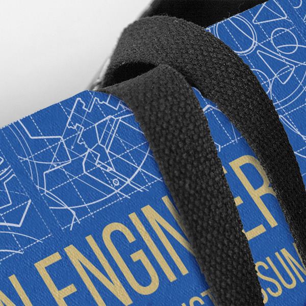 Engineer Quotes Closeup of Tote w/Black Handles